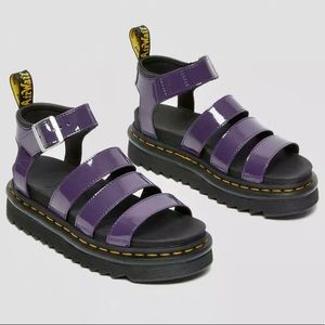 Unworn Dr. Marten Blaire sandals in black currant